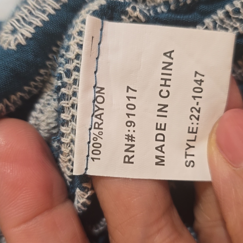 #260. Solitaire Teal Scoop-Neck Embroidered Blouse - Picture 6 of 7